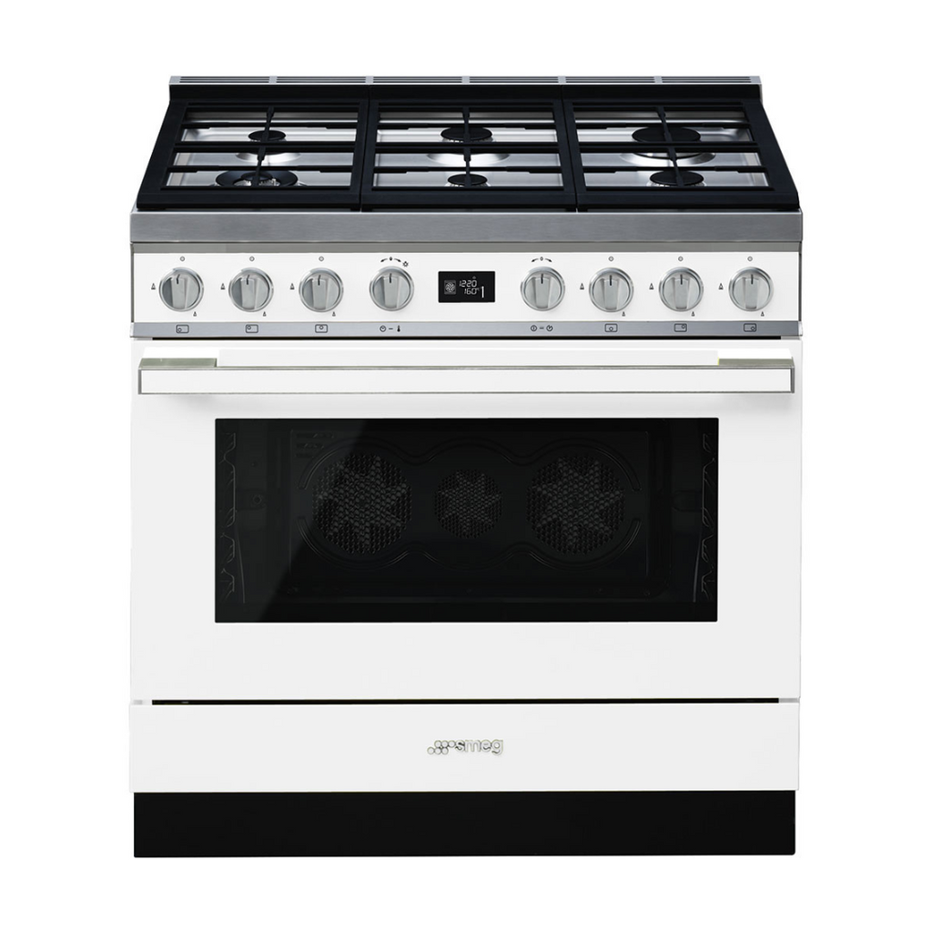 Cocina de Gas 6 fuegos Smeg negra - Jemaq