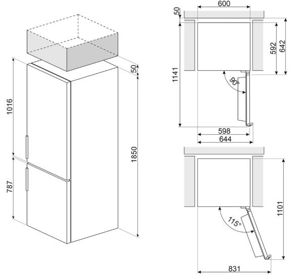 Frigorífico Smeg libre instalación 185cm - Jemaq